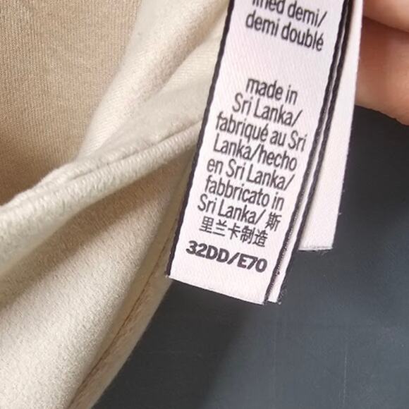 Victoria's secret tan nude racerback lined demi bra front close padded 32DD - Picture 7 of 7